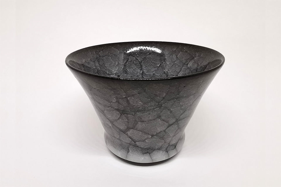 Drinkware, Sake cup, Ice cracks pattern, Deep type B - Takeshi Imaizumi, Tenmoku, Ceramics