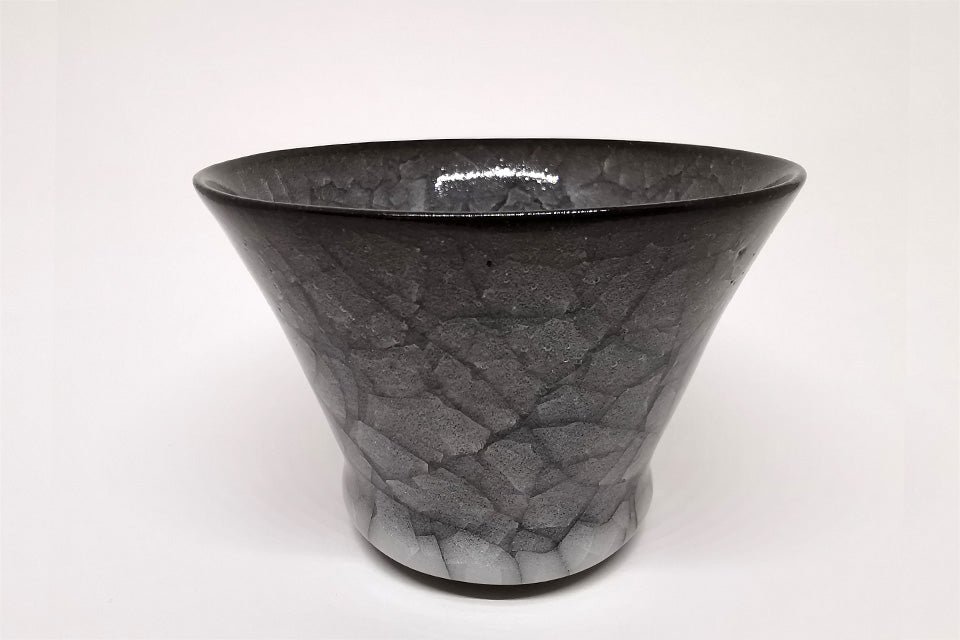 Drinkware, Sake cup, Ice cracks pattern, Deep type B - Takeshi Imaizumi, Tenmoku, Ceramics