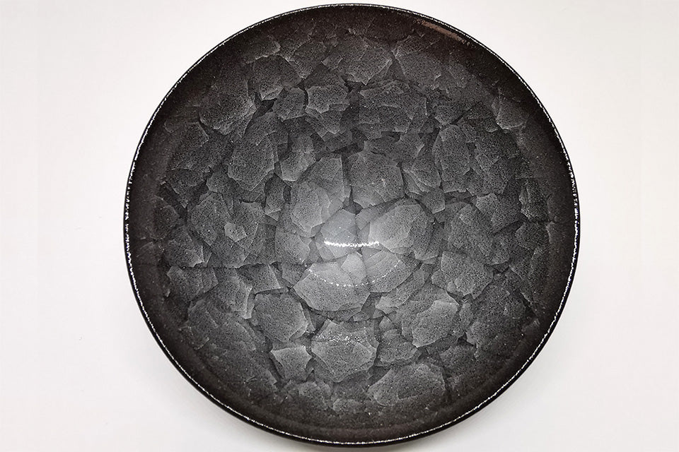 Drinkware, Sake cup, Ice cracks pattern - Takeshi Imaizumi, Tenmoku, Ceramics