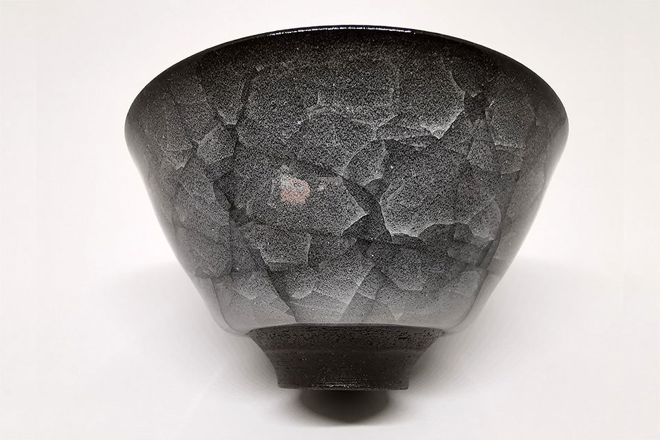 Drinkware, Sake cup, Ice cracks pattern - Takeshi Imaizumi, Tenmoku, Ceramics