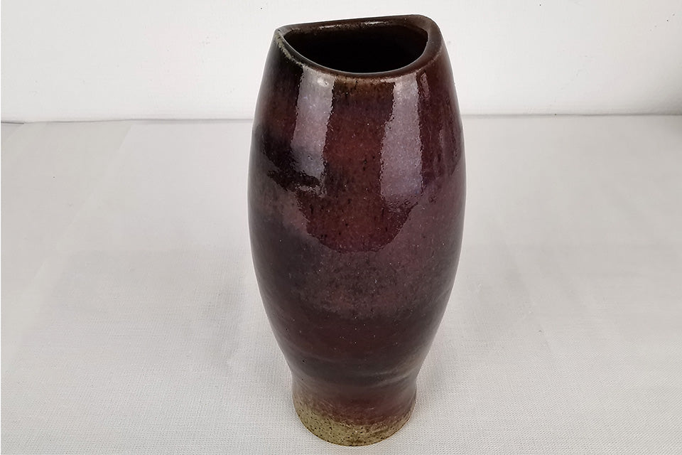 Flower vessel, Vase, Shikou glaze - Toshinori Munakata, Aizuhongo ware, ceramics