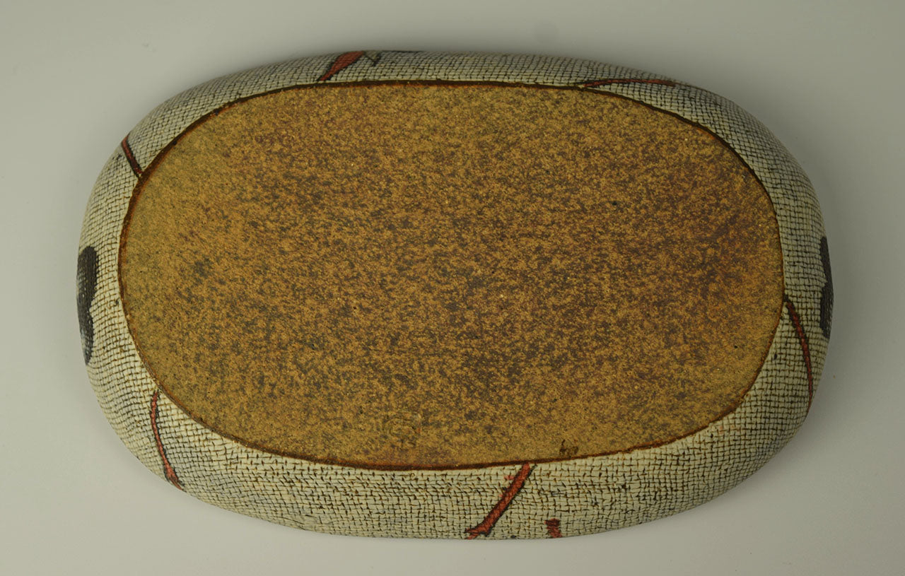 Box, Pottery box, Cloth pattern, Nuts - Motohiko Ito, Kasama ware, Ceramics