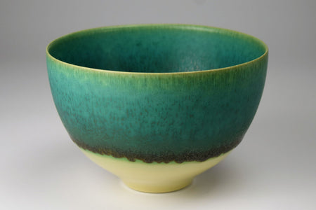 Tableware, Green coloring bowl, Round shape - Hideki Inoue, Kasama ware, Ceramics