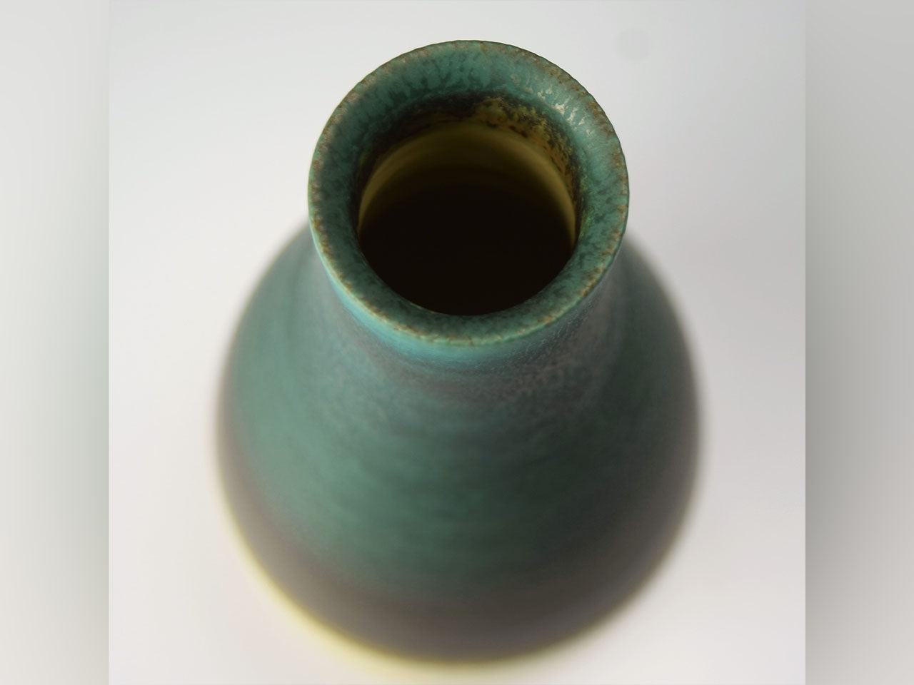 Flower vessel, Green coloring vase - Hideki Inoue, Kasama ware, Ceramics