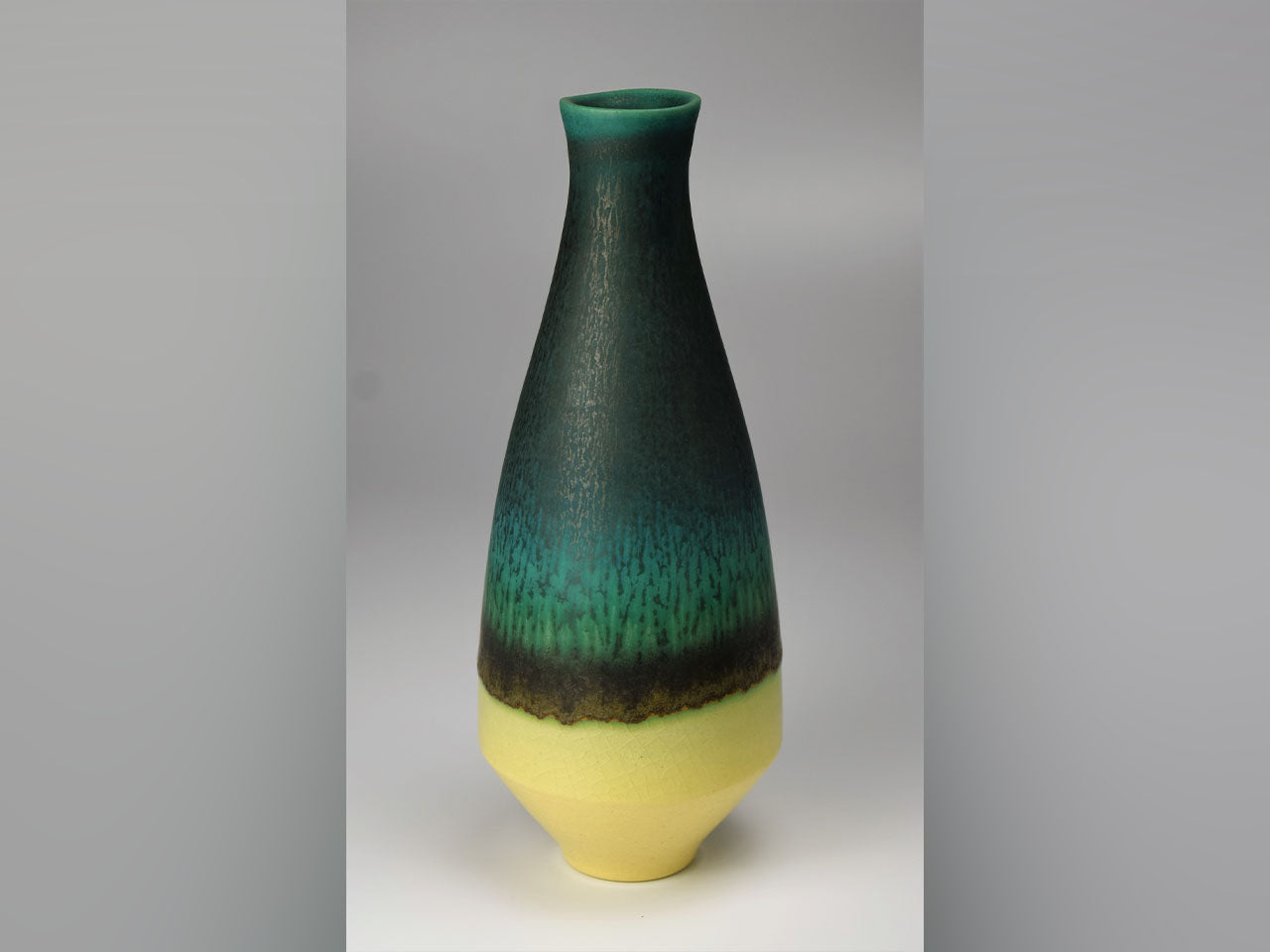 Flower vessel, Green coloring Single flower vase - Hideki Inoue, Kasama ware, Ceramics