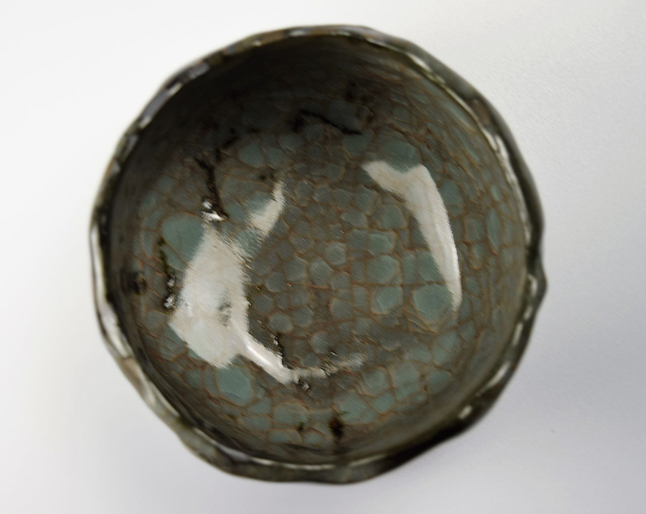 Tea ceremony utensils, Matcha tea bowl, Celadon, Black crystal iron - Masayuki Uraguchi, Kasama ware, Ceramics