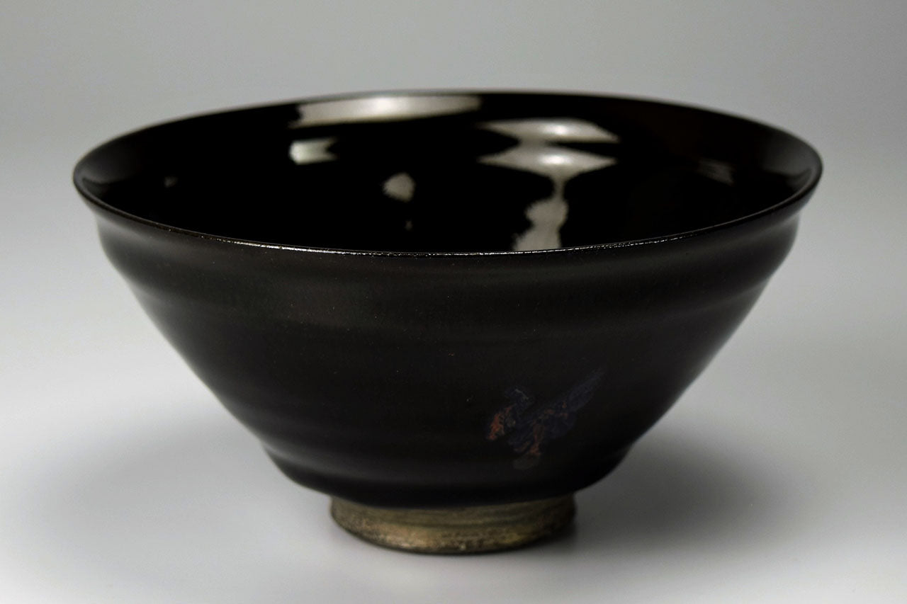 Tea ceremony utensils, Matcha tea bowl, Miru-ji, Silver, high base - Masayuki Uraguchi, Kasama ware, Ceramics