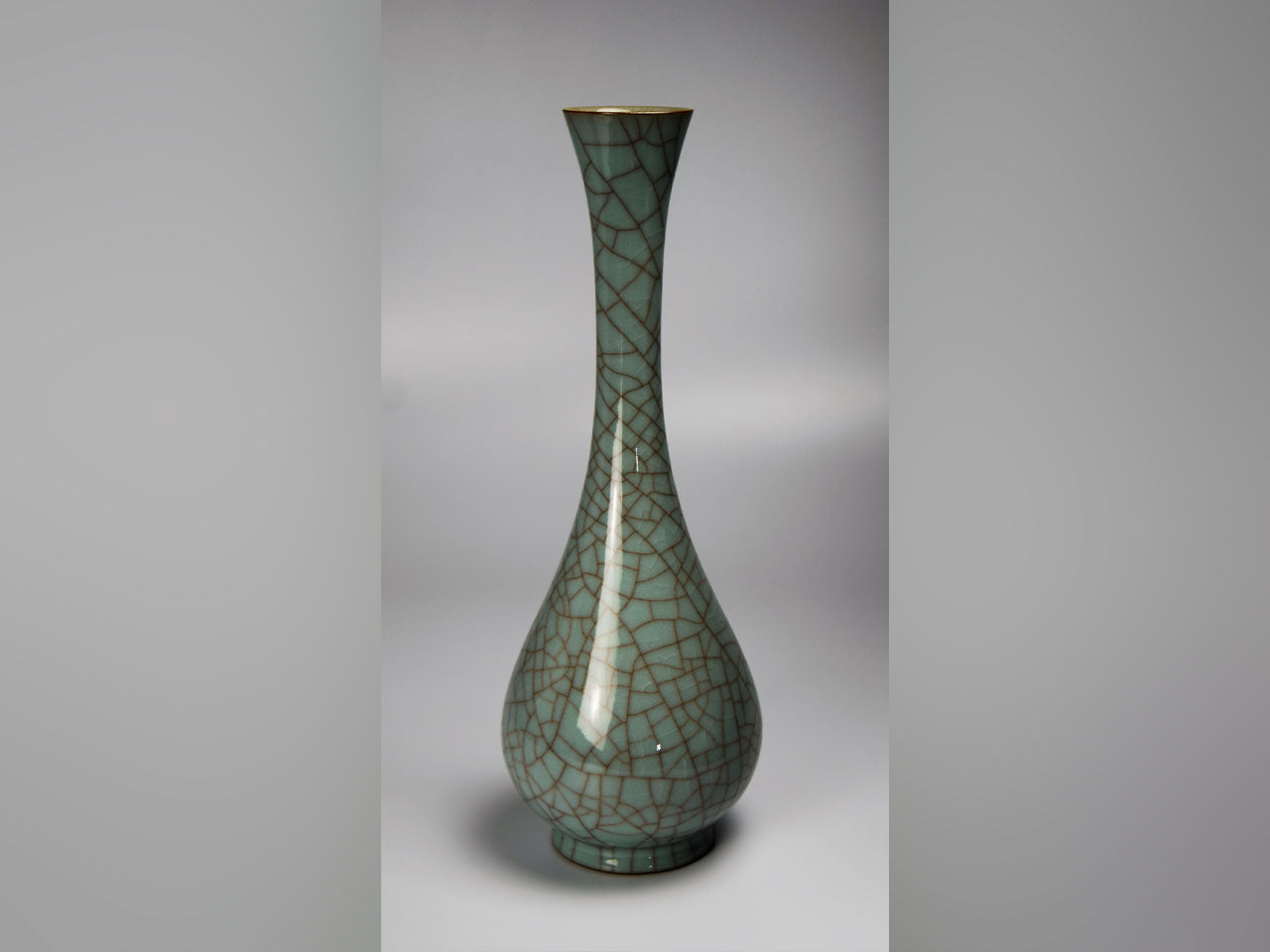 Flower vessel, Single flower vase, Celadon pottery - Masayuki Uraguchi, Kasama ware, Ceramics