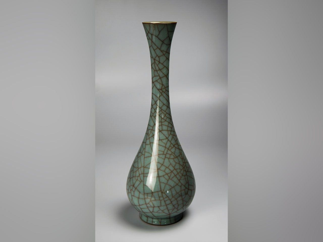 Flower vessel, Single flower vase, Celadon pottery - Masayuki Uraguchi, Kasama ware, Ceramics