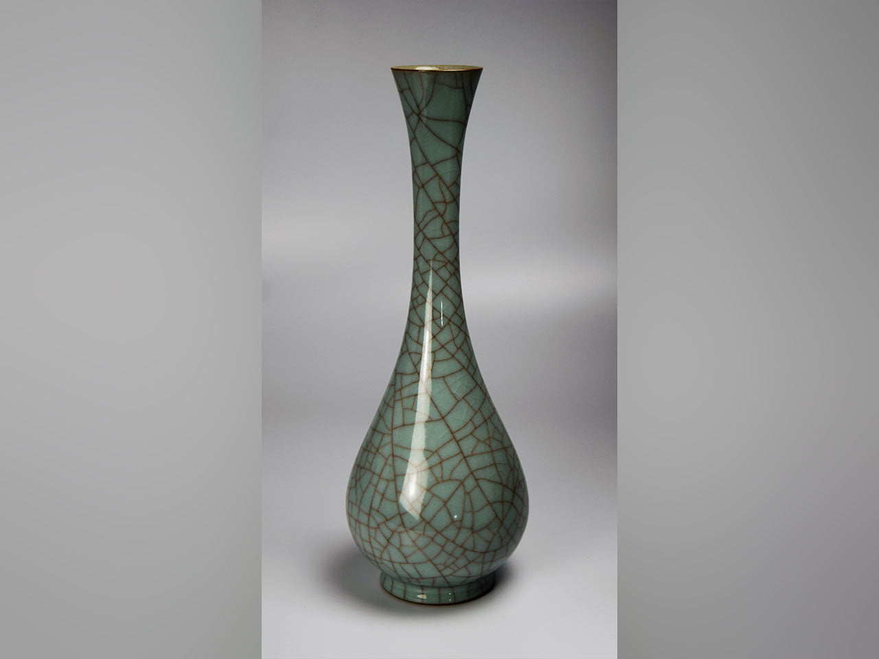 Flower vessel, Single flower vase, Celadon pottery - Masayuki Uraguchi, Kasama ware, Ceramics