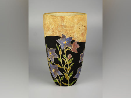 Flower vessel, Jar, Bellflower - Hiroyuki Onuki, Kasama ware, Ceramics