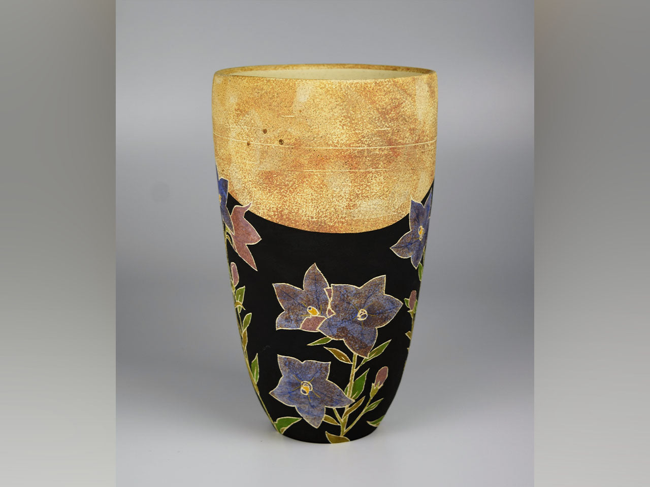 Flower vessel, Jar, Bellflower - Hiroyuki Onuki, Kasama ware, Ceramics