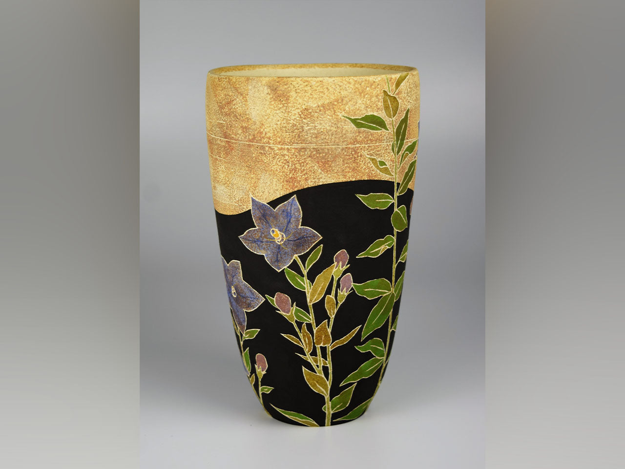 Flower vessel, Jar, Bellflower - Hiroyuki Onuki, Kasama ware, Ceramics