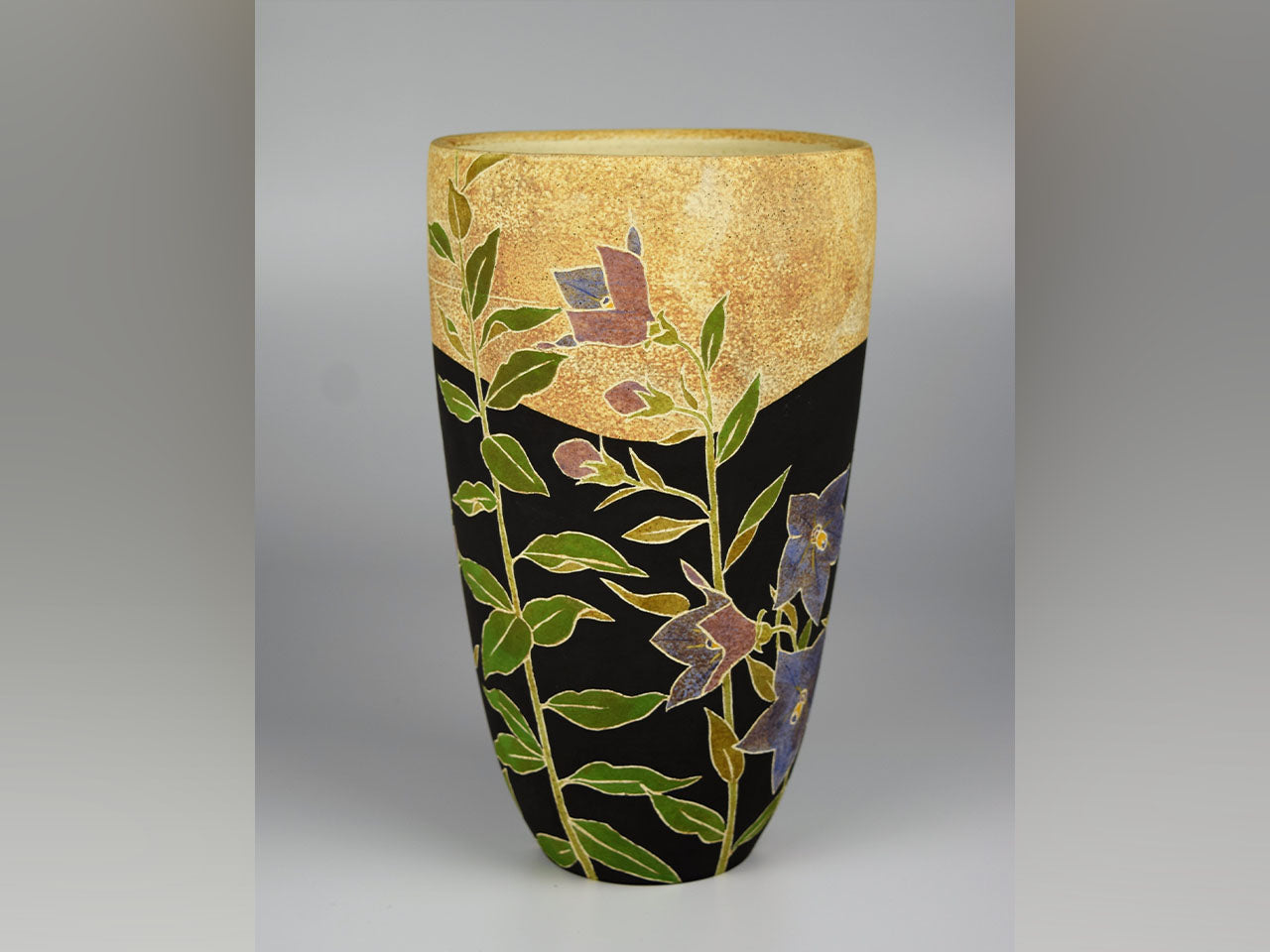 Flower vessel, Jar, Bellflower - Hiroyuki Onuki, Kasama ware, Ceramics