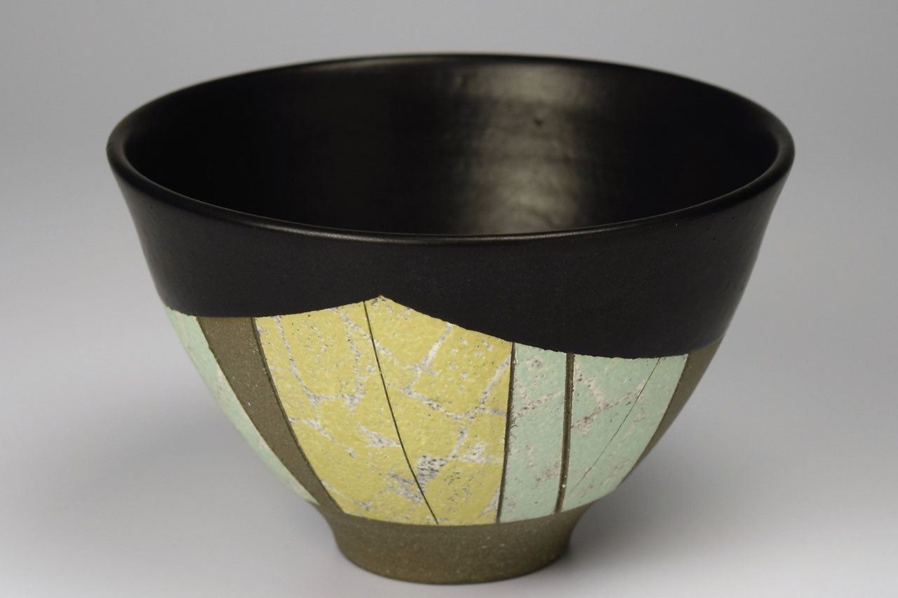 Tea ceremony utensils, Matcha tea bowl, Colored mud pottery - Hiroshi Kikuchi, Kasama ware, Ceramics