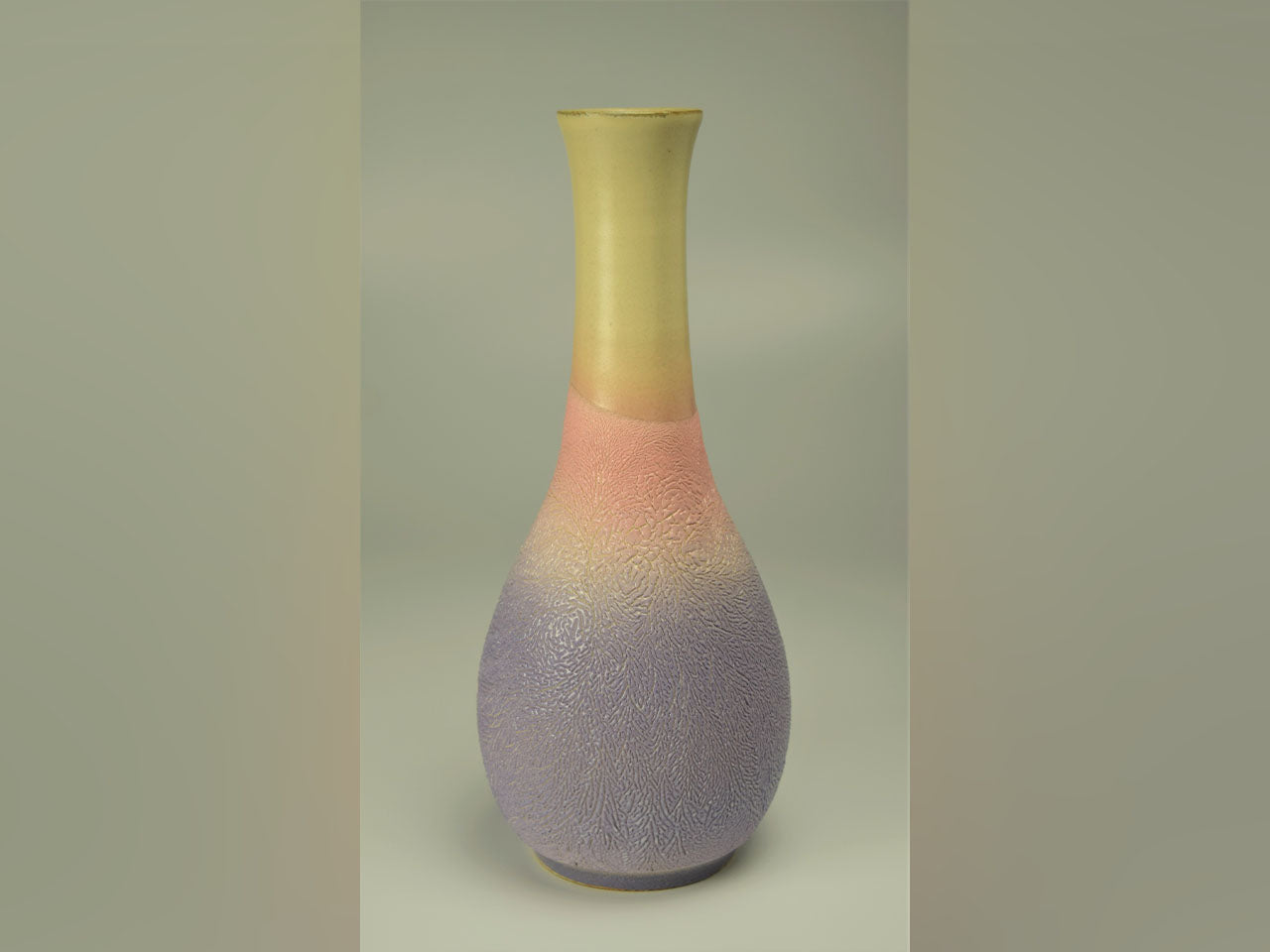 Flower vessel, Vase, Ice-flowing design, Coloring - Shuji Yanagibashi, Kasama ware, Ceramics