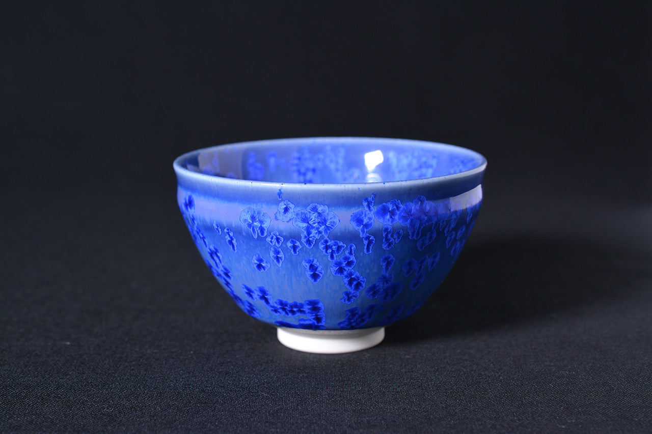 Drinking vessel, Large sake cup, Ultramarine Water drop, Tenmoku shape, tea cup - Shinemon-kiln, Arita ware, Ceramics