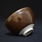Drinking vessel, Large sake cup, Oil drop Golden rim, Tenmoku shape, tea cup - Shinemon-kiln, Arita ware, Ceramics
