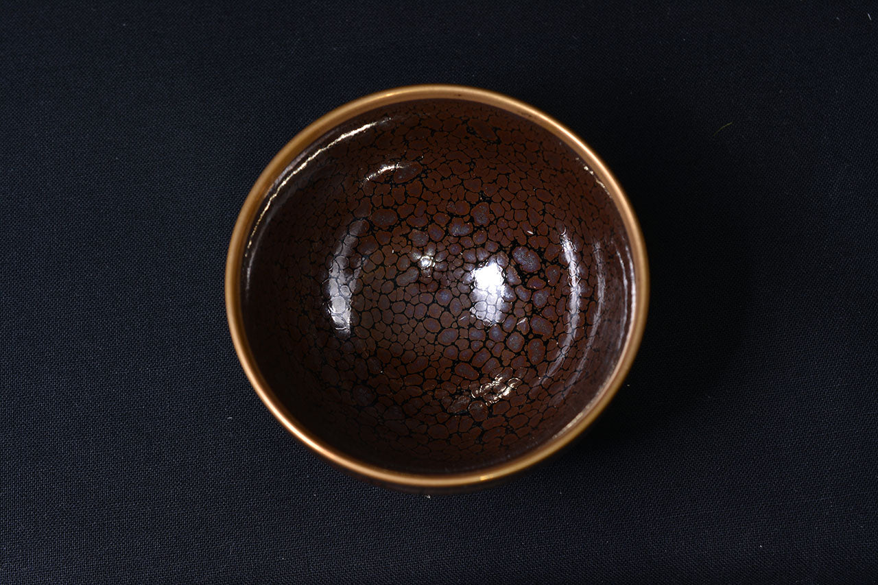 Drinking vessel, Large sake cup, Oil drop Golden rim, Tenmoku shape, tea cup - Shinemon-kiln, Arita ware, Ceramics