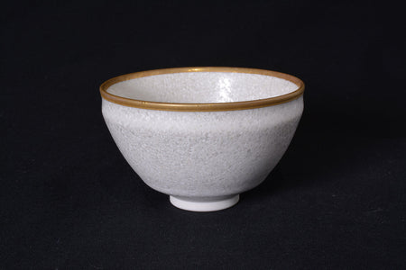 Drinking vessel, Large sake cup, White Golden rim, Tenmoku shape, tea cup - Shinemon-kiln, Arita ware, Ceramics