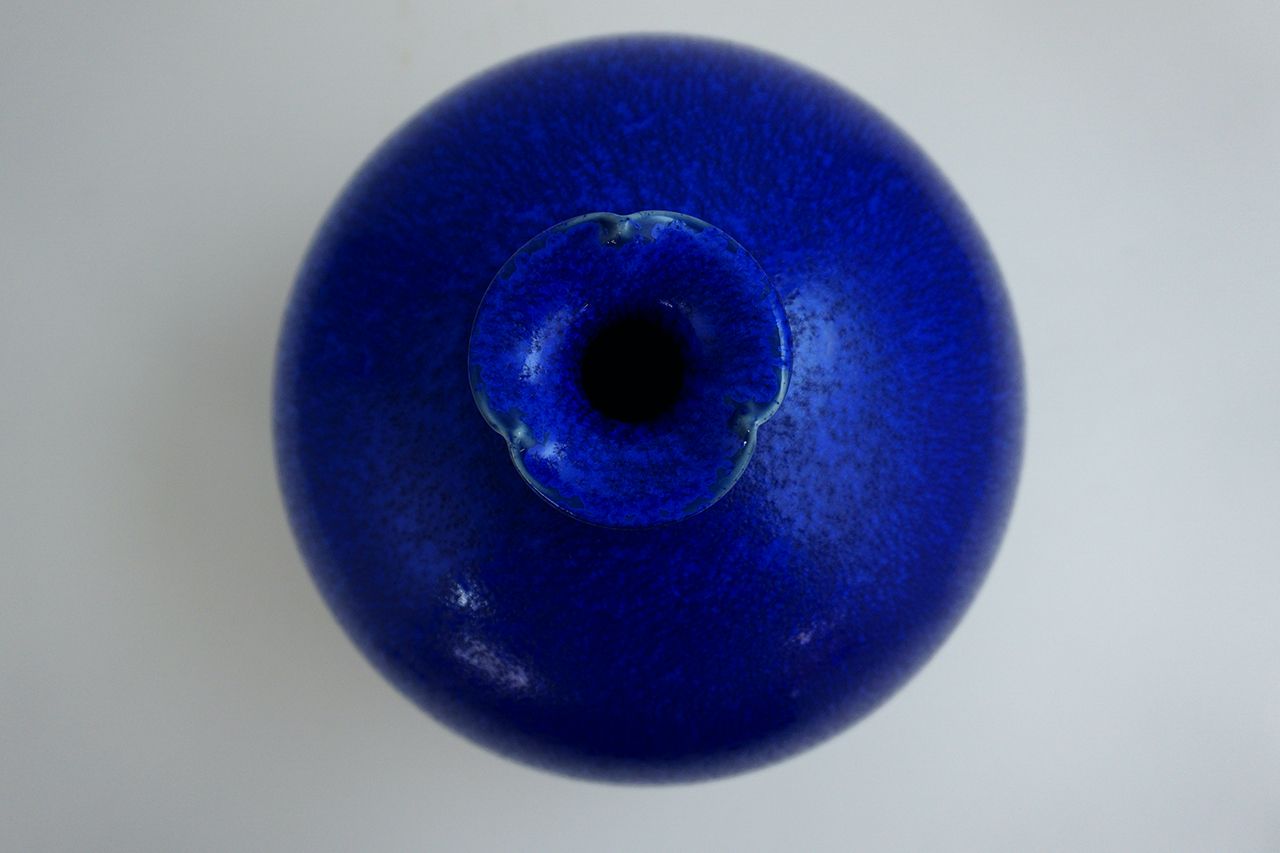 Flower vessel, Vase, Ultramarine Water drop - Shinemon-kiln, Arita ware, Ceramics