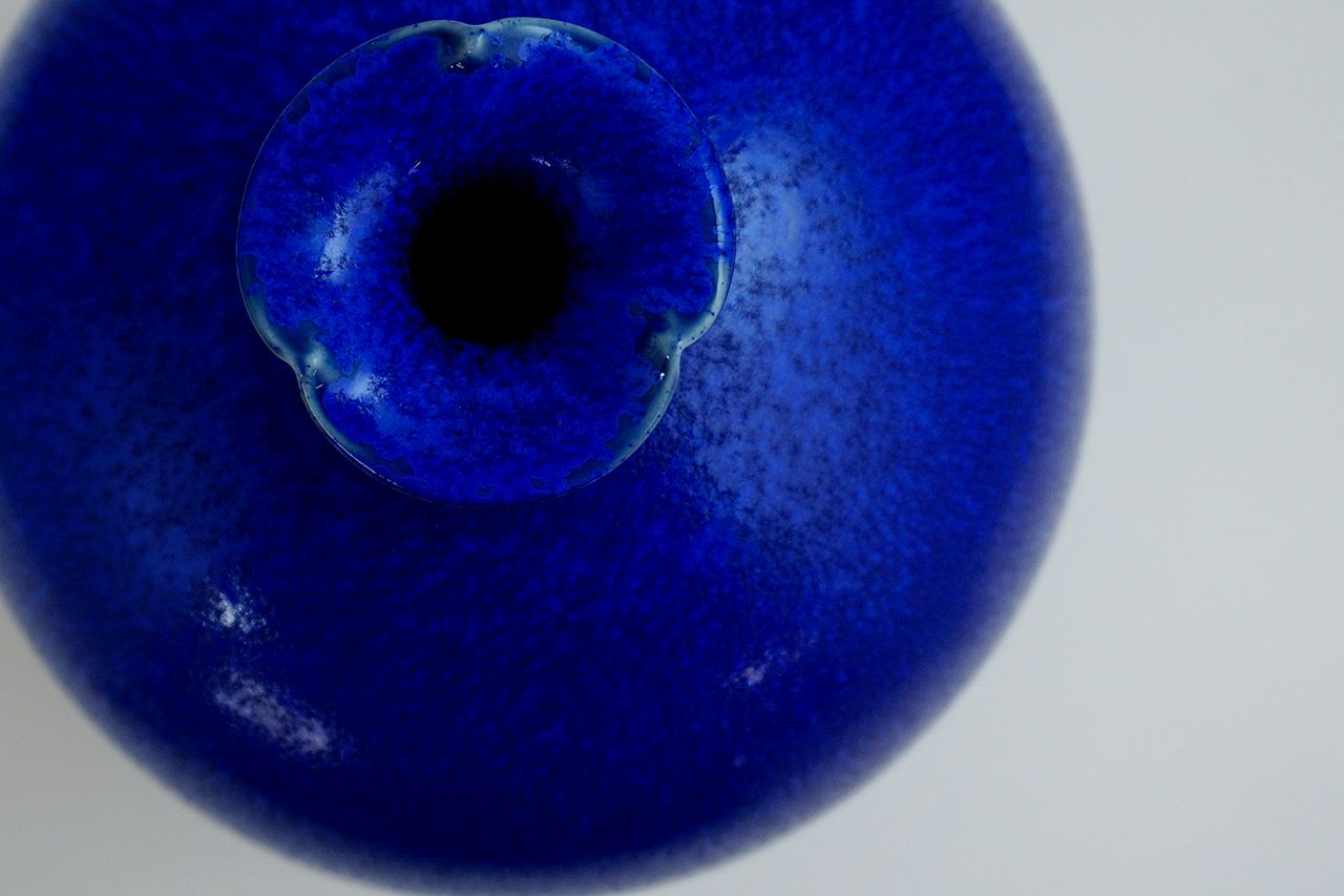 Flower vessel, Vase, Ultramarine Water drop - Shinemon-kiln, Arita ware, Ceramics