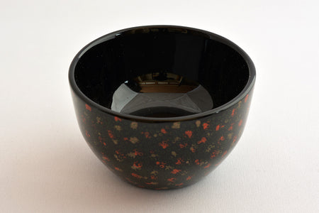 Drinking vessel, Large sake cup, Nanako-nuri, Black - Katsuyoshi Shirakawa, Tsugaru lacquerware