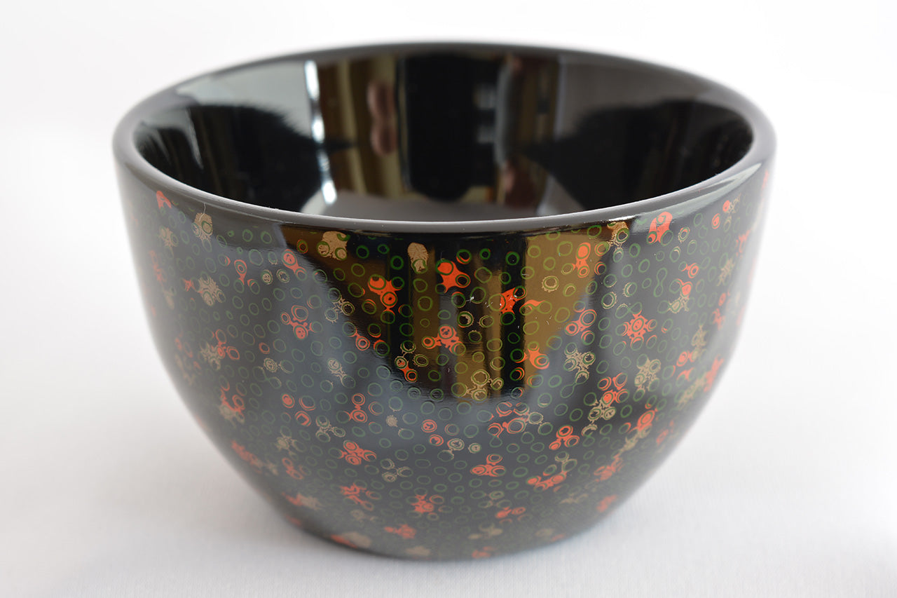 Drinking vessel, Large sake cup, Nanako-nuri, Black - Katsuyoshi Shirakawa, Tsugaru lacquerware