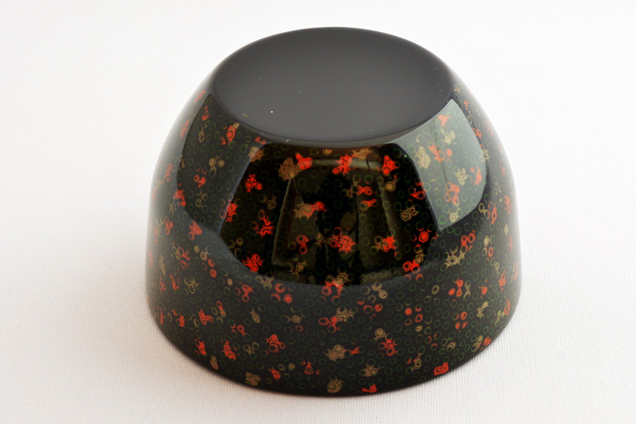 Drinking vessel, Large sake cup, Nanako-nuri, Black - Katsuyoshi Shirakawa, Tsugaru lacquerware