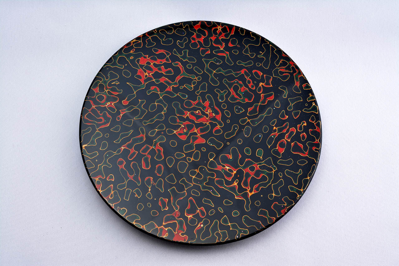 Tableware, Plate, Kara-nuri, Black - Futoshi Makanae, Tsugaru lacquerware