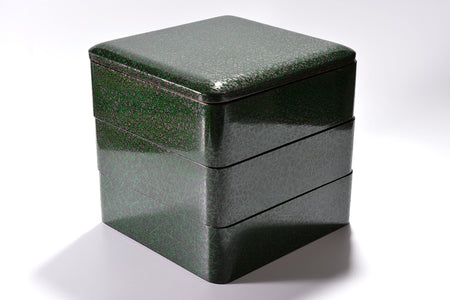 Box, Three-tiered food box, Pine leaves, Medium, Bento - Akihiko Sakamoto, Tsugaru lacquerware