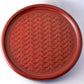 Table accesaries, Round tray, Ajiro-mesh carving, 8-sun size - Toshiki Ozono, Kamakura carved lacquerware