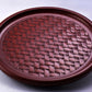 Table accesaries, Round tray, Ajiro-mesh carving, 8-sun size - Toshiki Ozono, Kamakura carved lacquerware