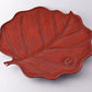 Tableware, Leaf shaped plate, Ladybird carving - Toshiki Ozono, Kamakura carved lacquerware