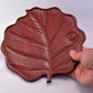 Tableware, Leaf shaped plate, Ladybird carving - Toshiki Ozono, Kamakura carved lacquerware