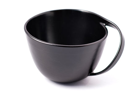 Cafe supplies, Coffee cup with bent handle, Zelkova wood - Toshiki Ozono, Kamakura carved lacquerware