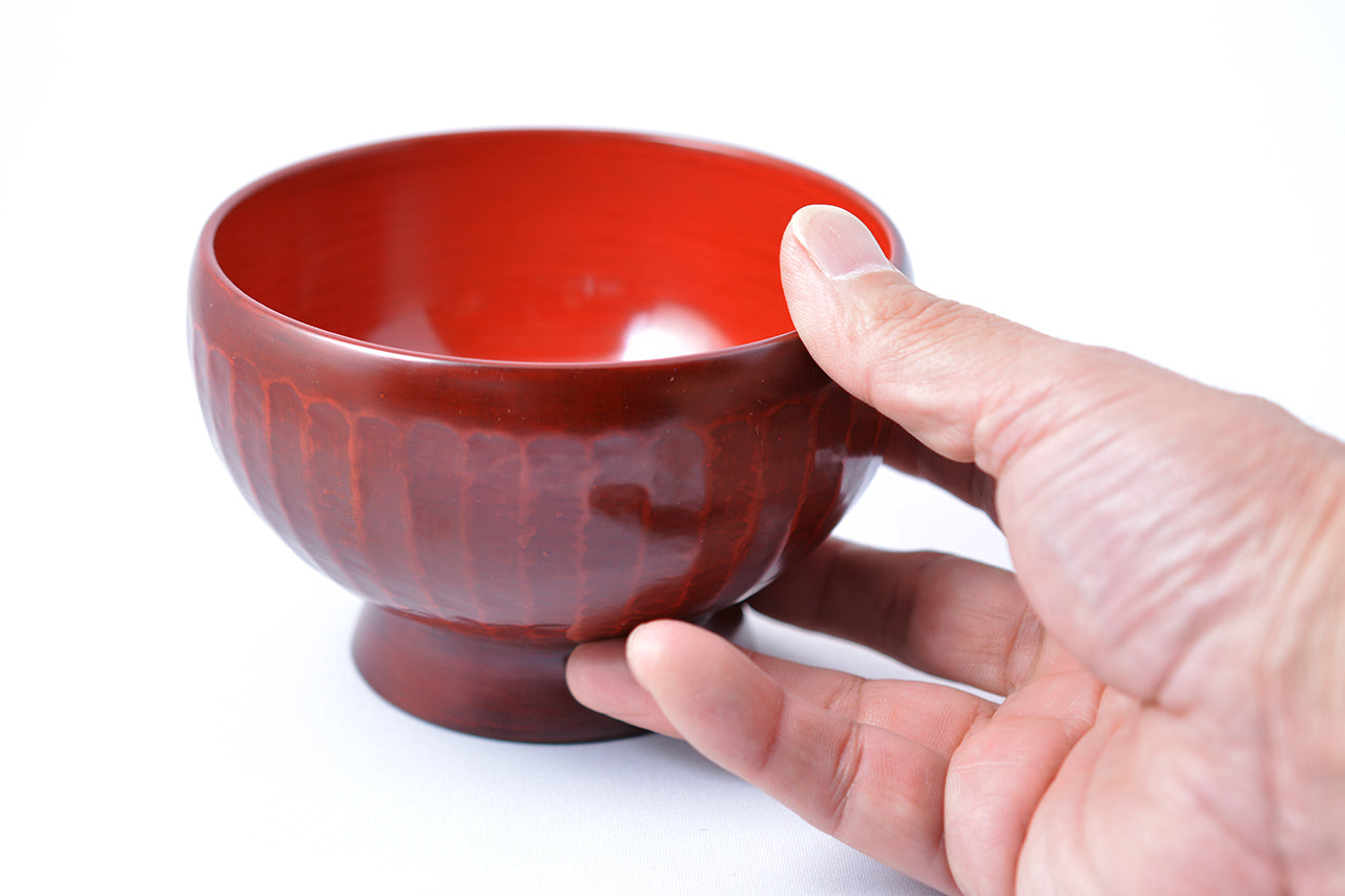 Tableware, Soup bowl with knife cut marks - Toshiki Ozono, Kamakura carved lacquerware