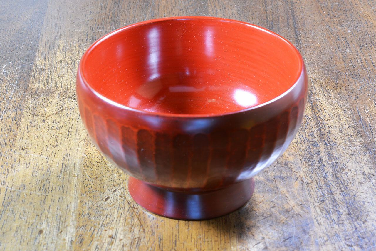 Tableware, Soup bowl with knife cut marks - Toshiki Ozono, Kamakura carved lacquerware