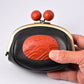 Fashion accessories, Clasp coin purse, Plover on wave carving, 4-sun size - Toshiki Ozono, Kamakura carved lacquerware