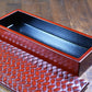 Box, Rectangle box, Ajiro-mesh carving - Toshiki Ozono, Kamakura carved lacquerware
