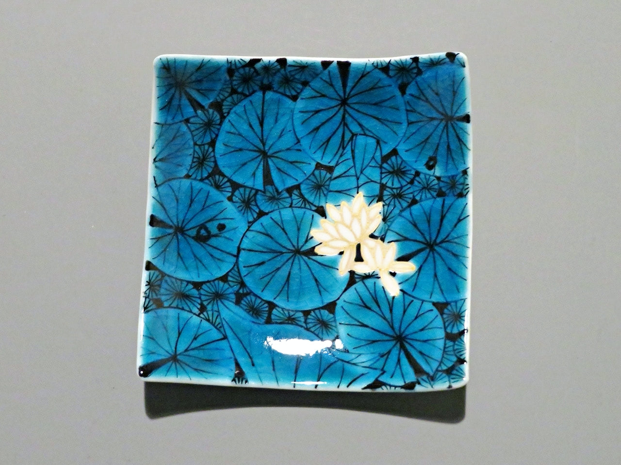 Tableware, Small squar plates, Blue type, Flower, Hand-drawn, 5pcs - Yoshihiro Yamaguchi, Kutani ware, Ceramics