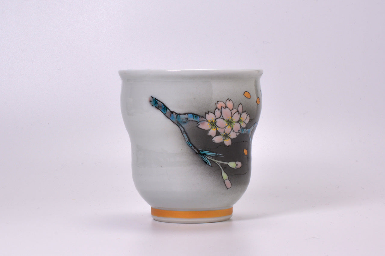 Tea supplies, Tea cup, Cherry blossom, Hand-drawn - Yoshihiro Yamaguchi, Kutani ware, Ceramics