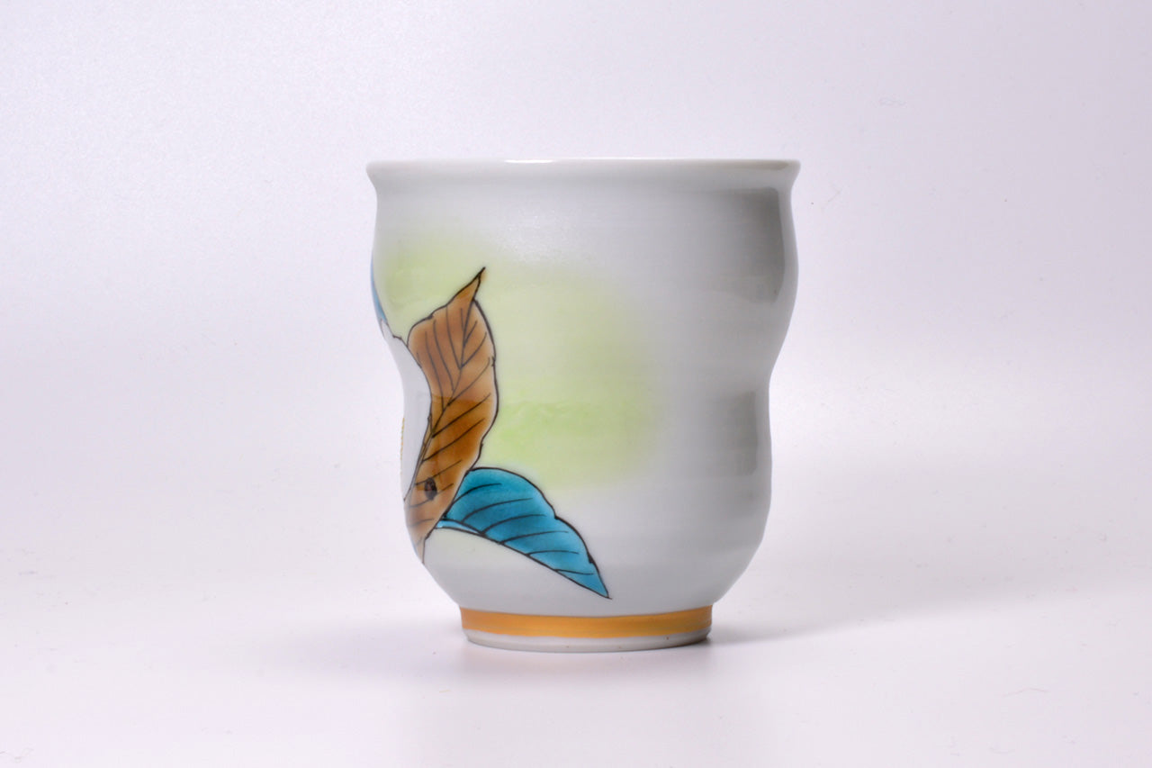 Tea supplies, Tea cup, Skunk cabbage, Hand-drawn - Yoshihiro Yamaguchi, Kutani ware, Ceramics