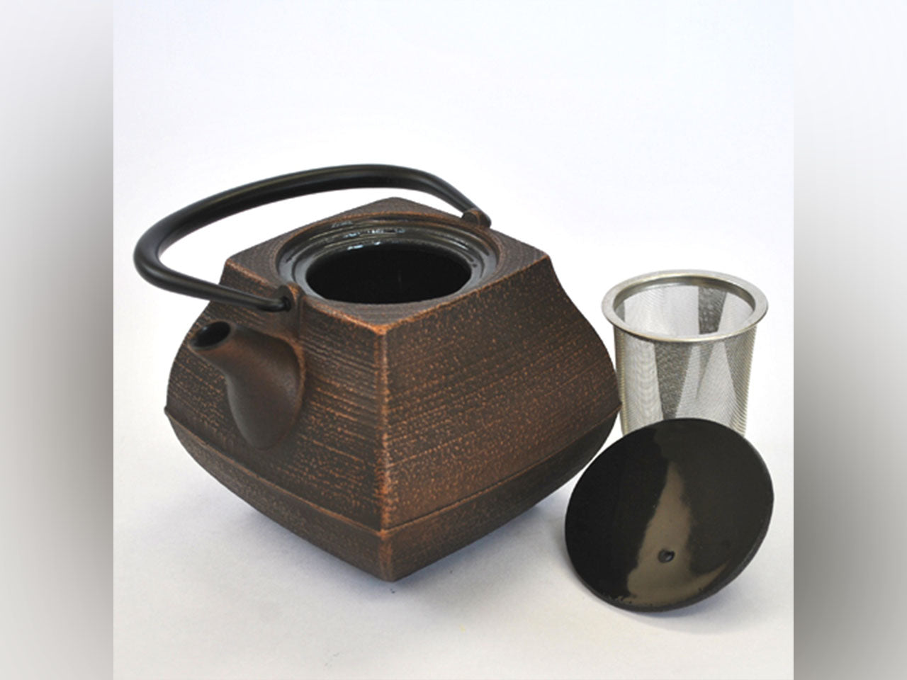 茶具 茶壶 石庭 0.8L 铜黑 南部铁器 金属工艺品