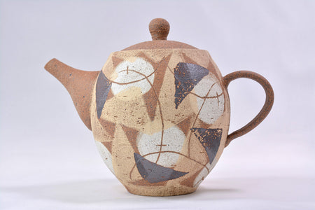 Tea supplies, Colored mud teapot, Harui Akaogi, Kasama ware, Ceramics