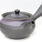 Tea supplies, Kyusu teapot, Black kiln-change, Fuku shape, Purple scarf, Set of 2 cups - Ukou-kiln, Award-winning work, Tokoname ware, Ceramics