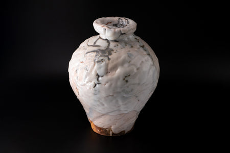 Flower vessel, Shino, Pot - Goren-kiln, Sachi Yamashita, Mino ware, Ceramics