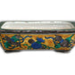 Garden supplies, Oval plant pot/bonsai pot, Various lucky charm, Hand-drawn, No.4.5 - Kutani Bitouen, Eisyou Teramae, Kutani ware, Ceramics